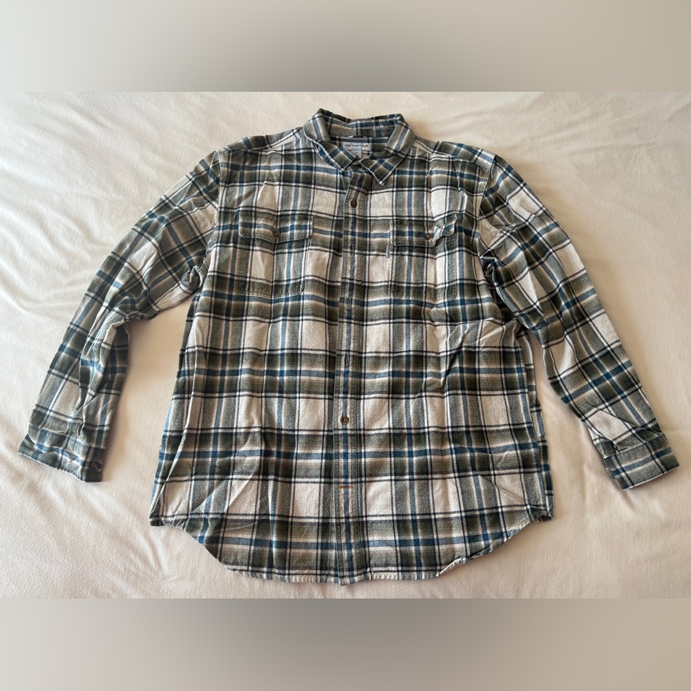 Discontinued Carhartt Heavy Flannel Plaid Button-Up Shirt